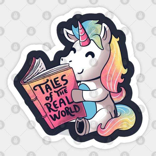 Tales of the Real World Funny Unicorn - Dark Sticker by eduely